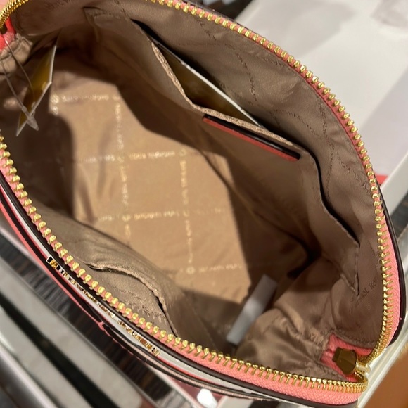 Michael Kors Jet Set Travel Medium Logo Dome Crossbody Grapefruit Multi Color - Picture 9 of 13